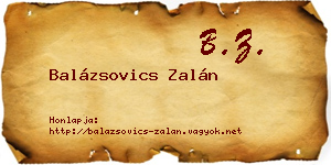 Balázsovics Zalán névjegykártya
